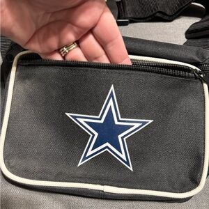 Black Belt Bag with Star Logo and Textured Surface